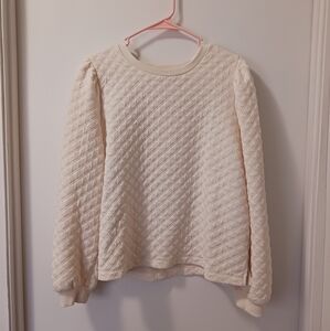 Workshop Republic Clothing quilted cream sweatshirt